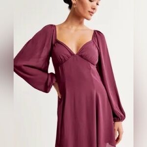 Abercrombie Long Sleeve Princess Neckline Mini Dress with Ruching - Small - NWT
